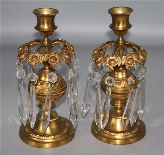 A pair of ormolu candlesticks